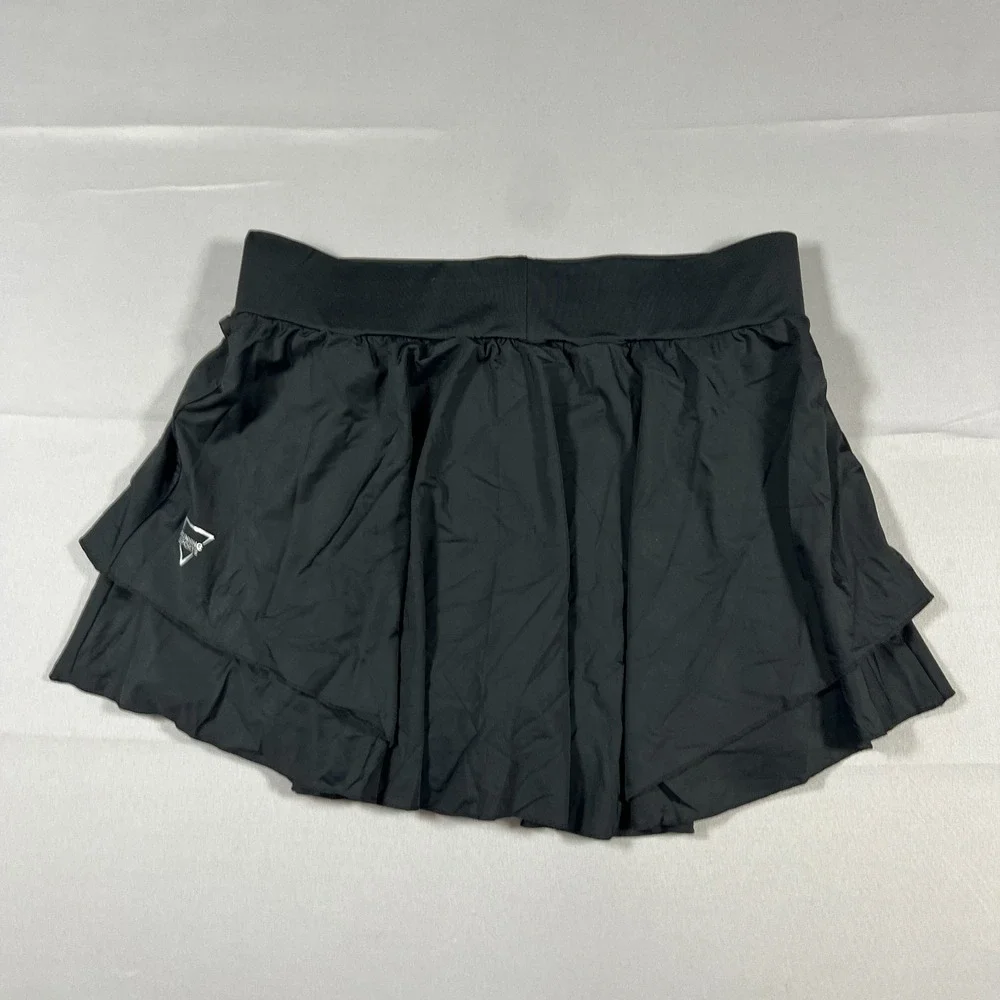 Womens Athletic Skorts Medium Black Nylon Stretch High Waisted Lightweight Golf